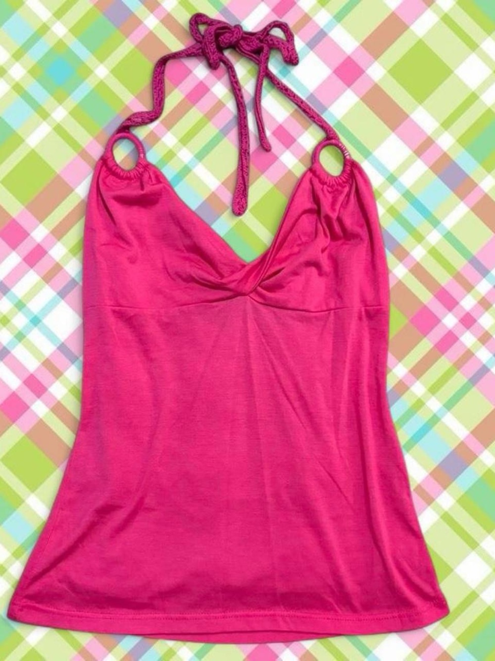 Y2K Vintage Women’s Fuchsia Halter Tank Top